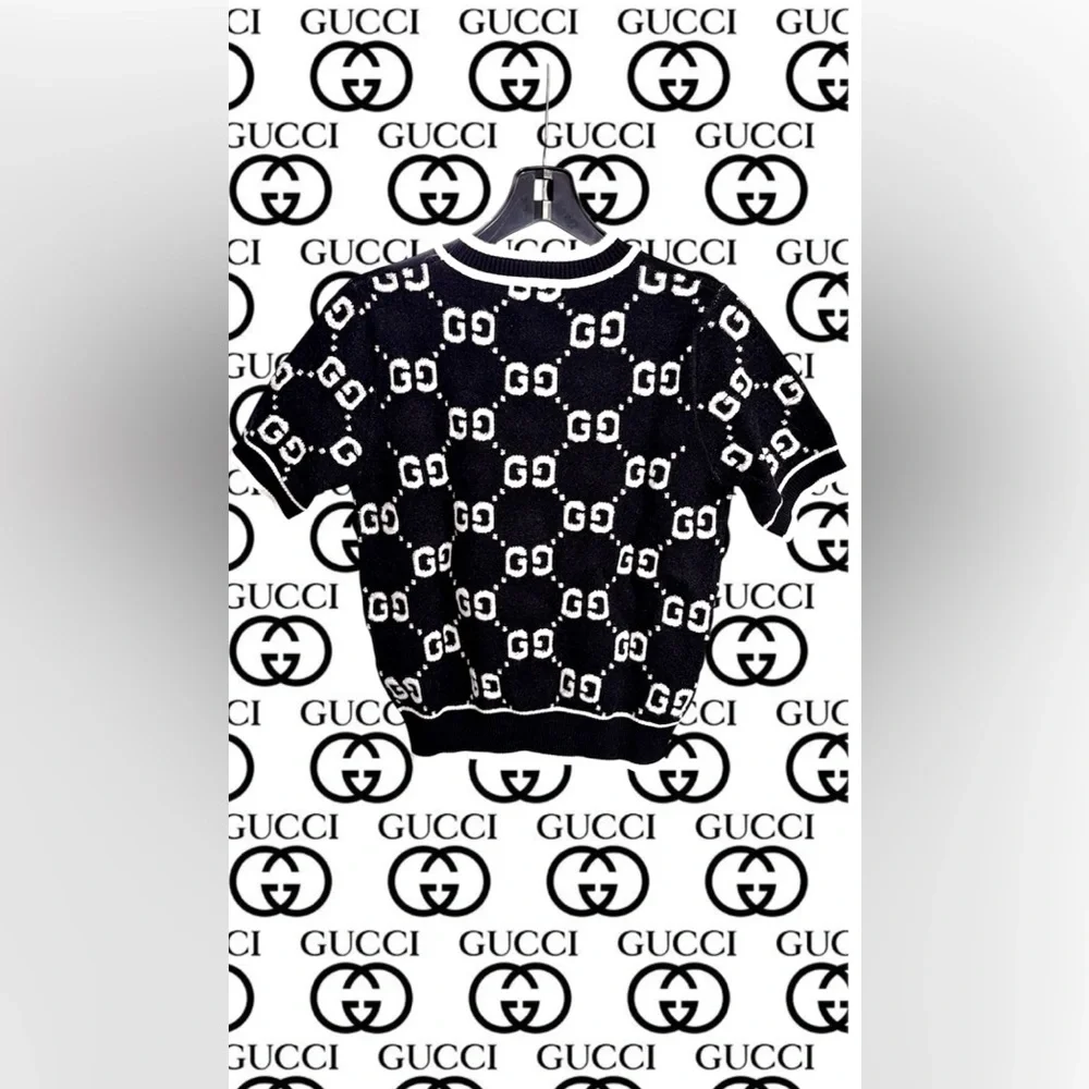 Gucci Monogram Black and White Crewneck Sweater - Picture 3 of 4